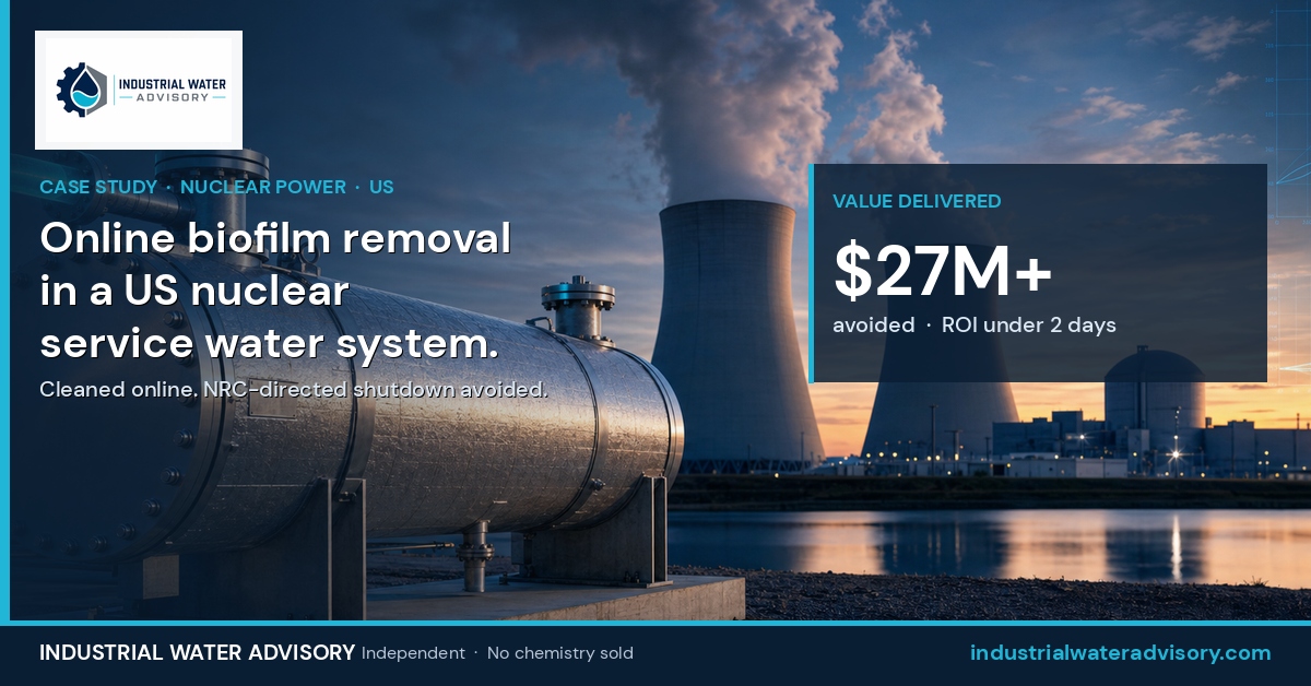 Nuclear Power — Online Biofilm Removal in CCW Exchangers